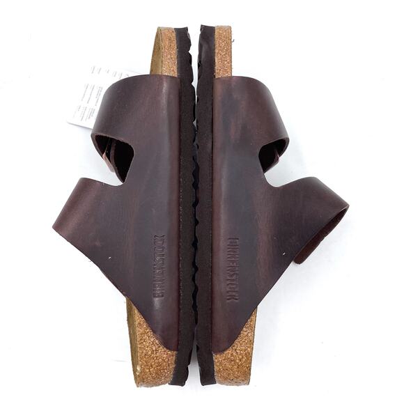 Birkenstock Arizona Sandals Habana Brown Two Strap Slides Sz 37 / 6 NARROW - Picture 6 of 8